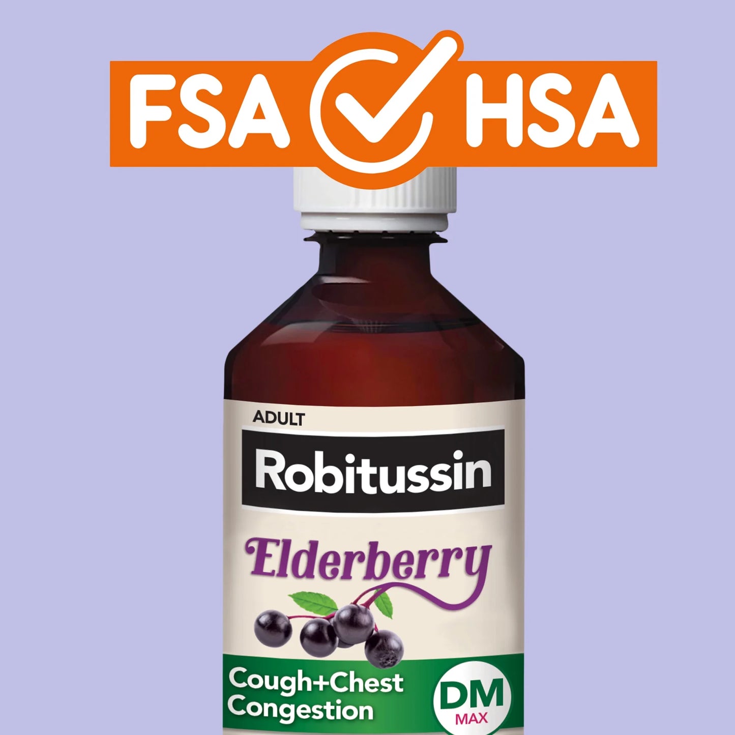 Adult Maximum Strength Cough and Cold Medicine Syrup, Elderberry, 8 Fl Oz