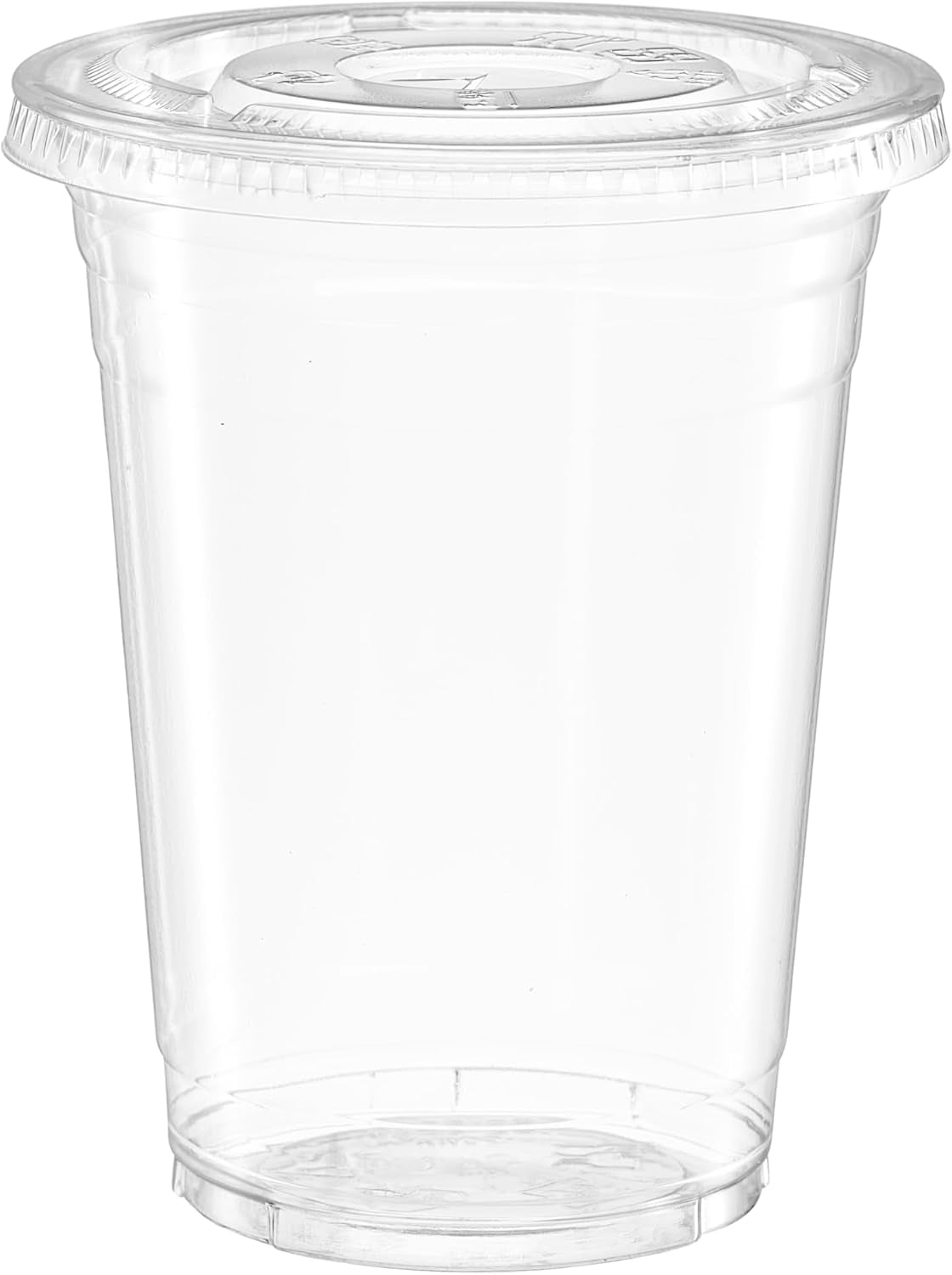 [16 Oz. - 50 Count Clear Plastic Cups with Lids, Disposable Coffee Cups with Flat Lids - Ideal for Cold Beverages, Smoothies, and To-Go Drinks