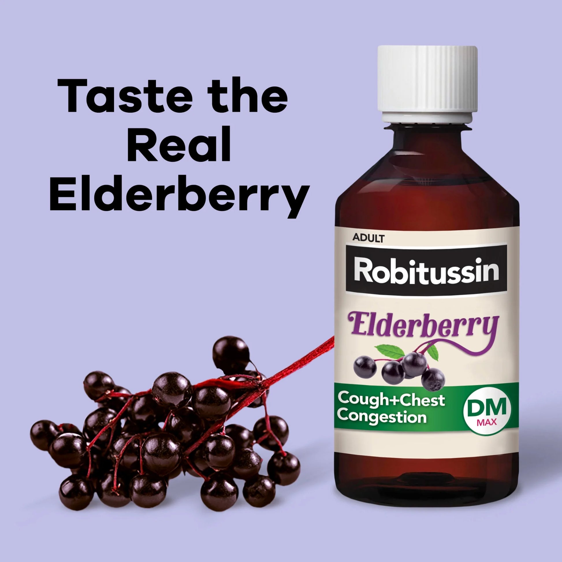 Adult Maximum Strength Cough and Cold Medicine Syrup, Elderberry, 8 Fl Oz