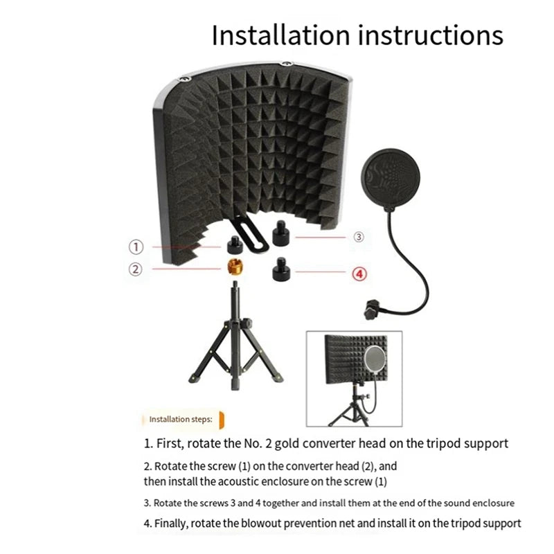 Microphone Isolation Sound Absorbing Screen