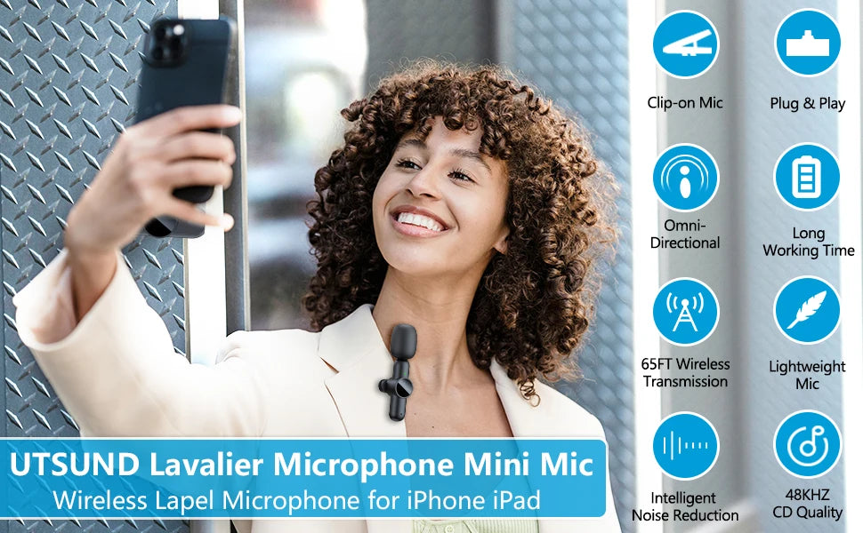 Wireless Lavalier Microphone for iPhone or iPad