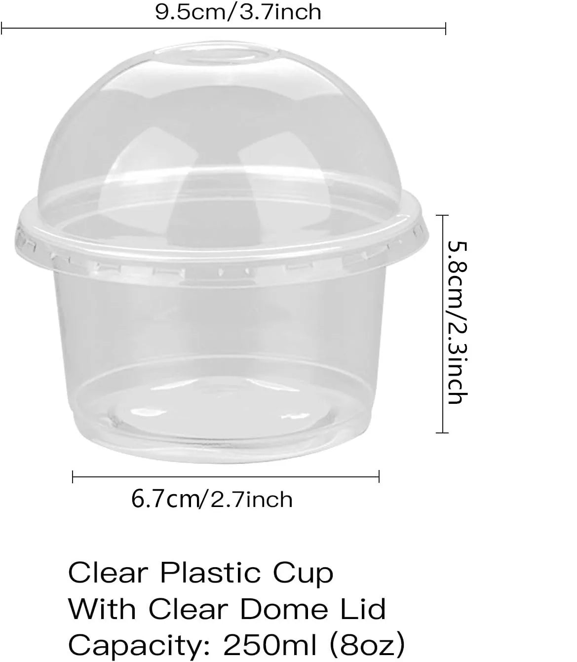 50pcs 250ml Disposable Salad Cup