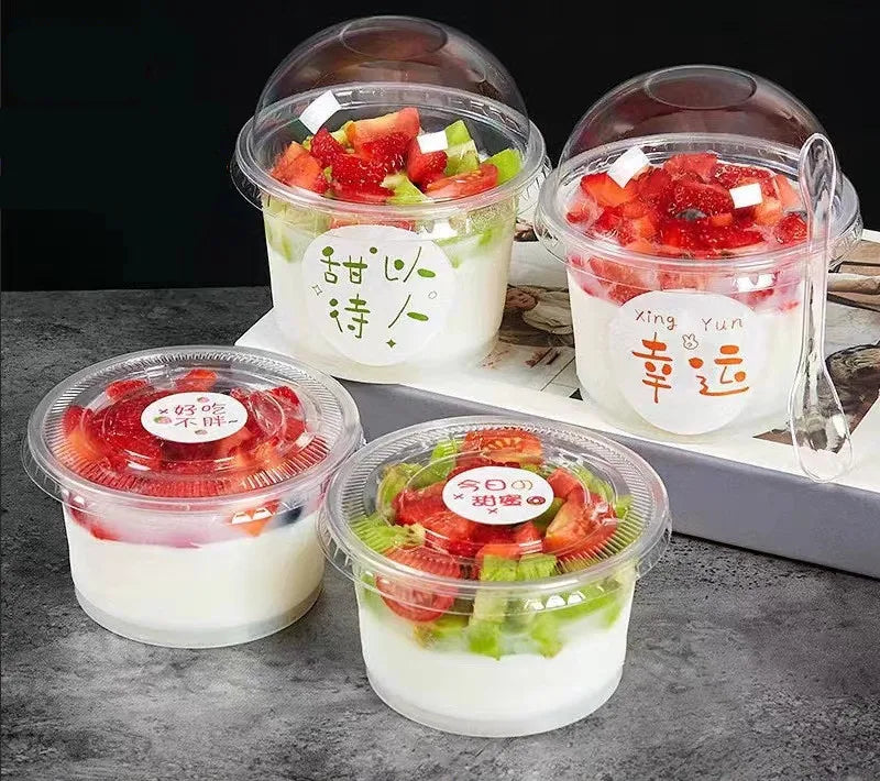 50pcs 250ml Disposable Salad Cup